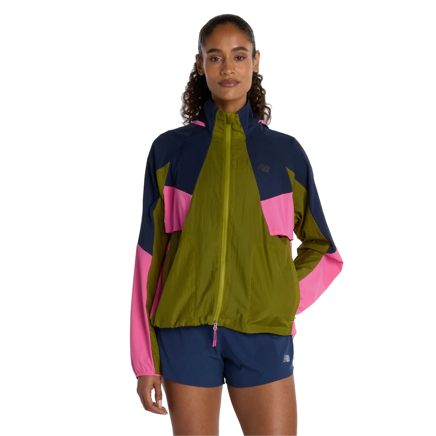 New Balance RC Jacket WJ61J326AAN, Damskie, Zielone, kurtki, nylon, rozmiar: M