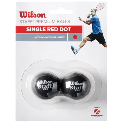 Wilson Staff Squash Red Dot 2 Pack Ball WRT617700