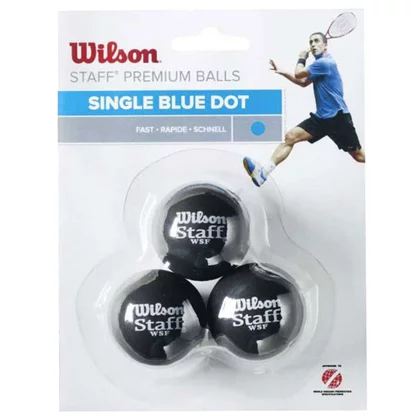 Wilson Staff Squash Blue Dot 3 Pack Ball WRT618000
