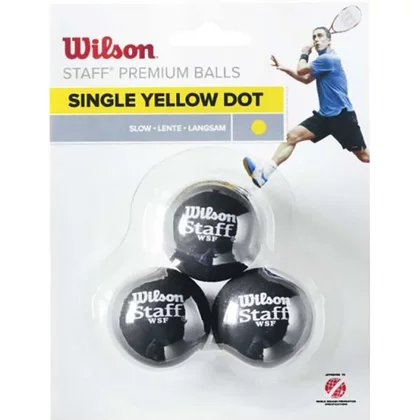 Wilson Staff Squash Yellow Dot 3 Pack Ball WRT618300