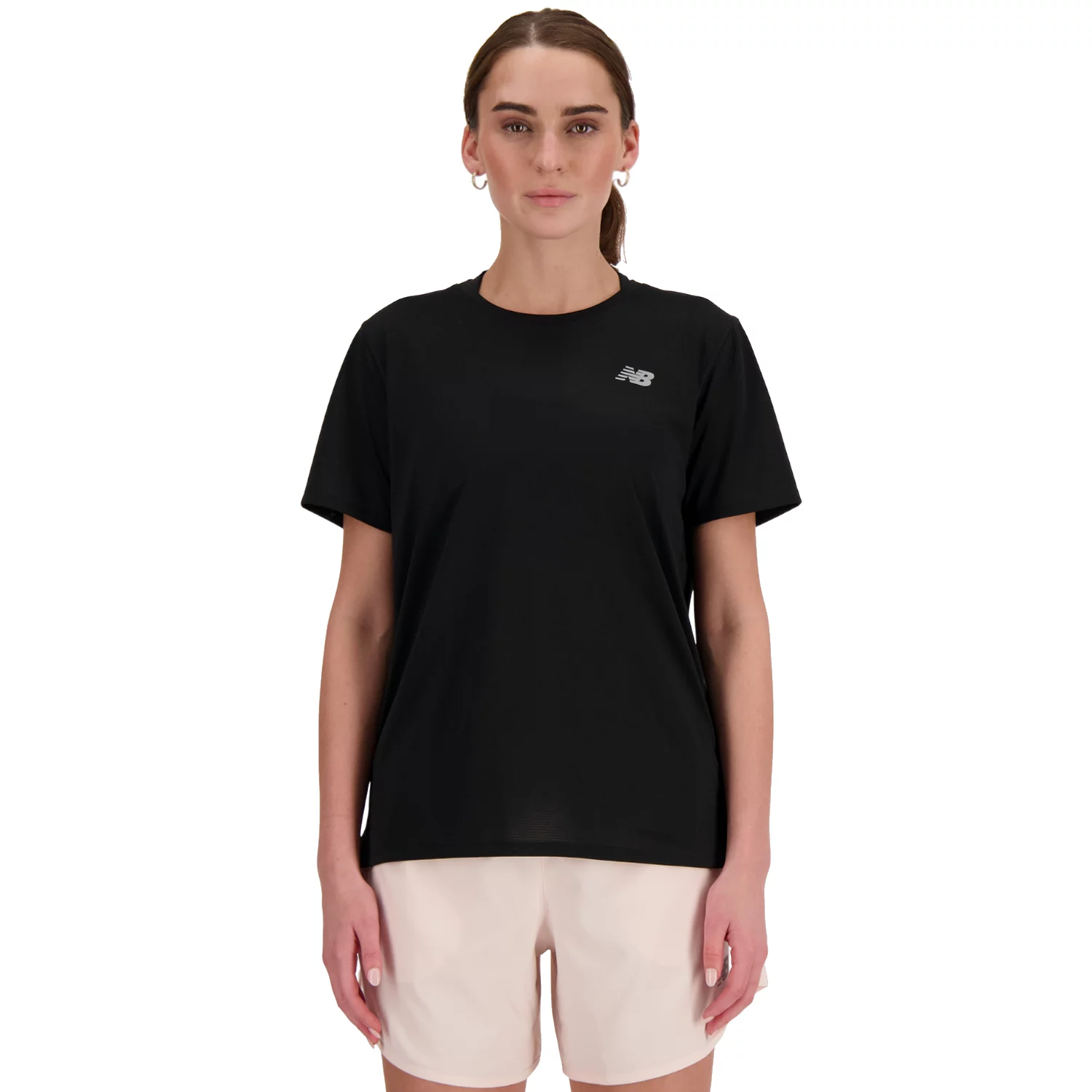 New Balance Koszulka Sport Essentials T-Shirt Bk WT41222BK, Damskie, Czarne, t-shirty, poliester, rozmiar: L