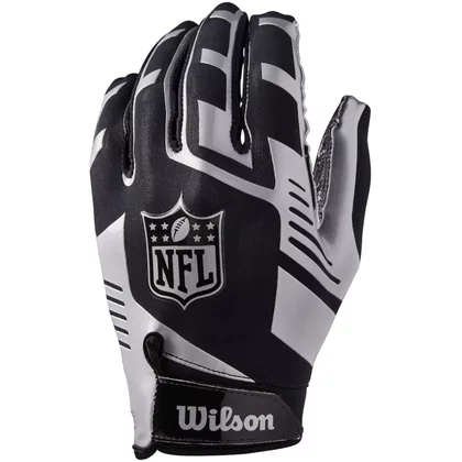 Wilson NFL Stretch Fit Receivers Gloves WTF930700M WTF930700M męskie rękawiczki, Czarne 001