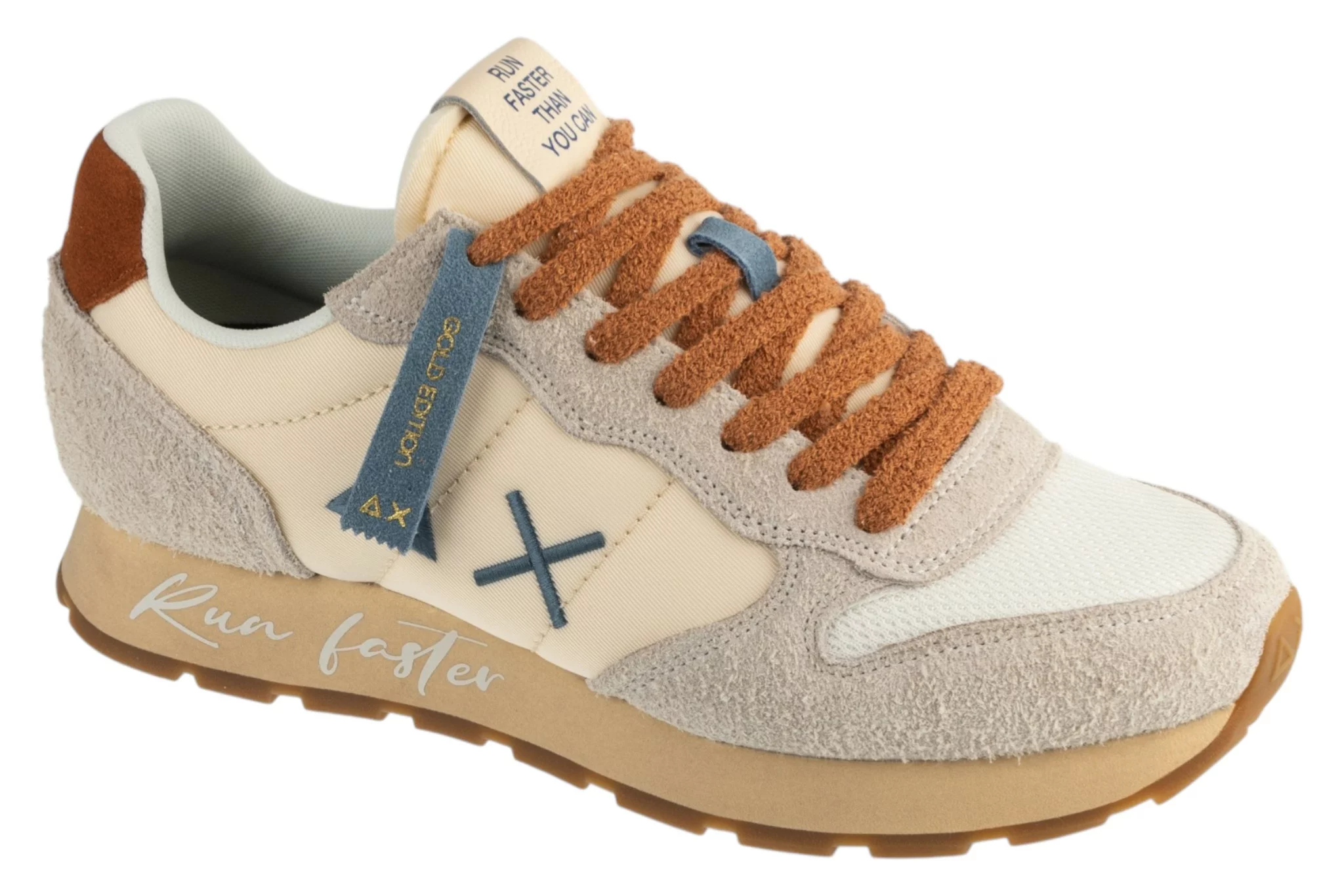 SUN68 Tom Vintage Z36104-31, Męskie, Beżowe, buty sneakers, skóra zamszowa, rozmiar: 41